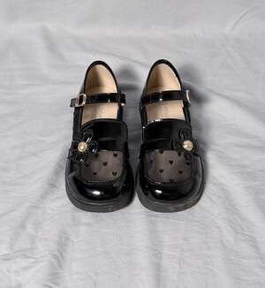 Fashion I Love Your Shoes Black Patent Mary Jane Loafers Size 34